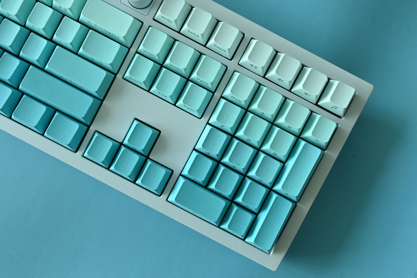 Turquoise Blue Gradient Side Print Keycap Set