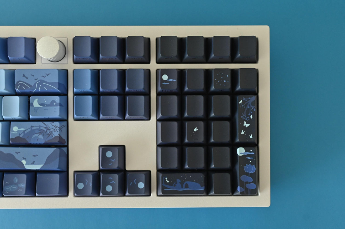 Backlit Blue Night Sky Theme Side Print Keycap Set