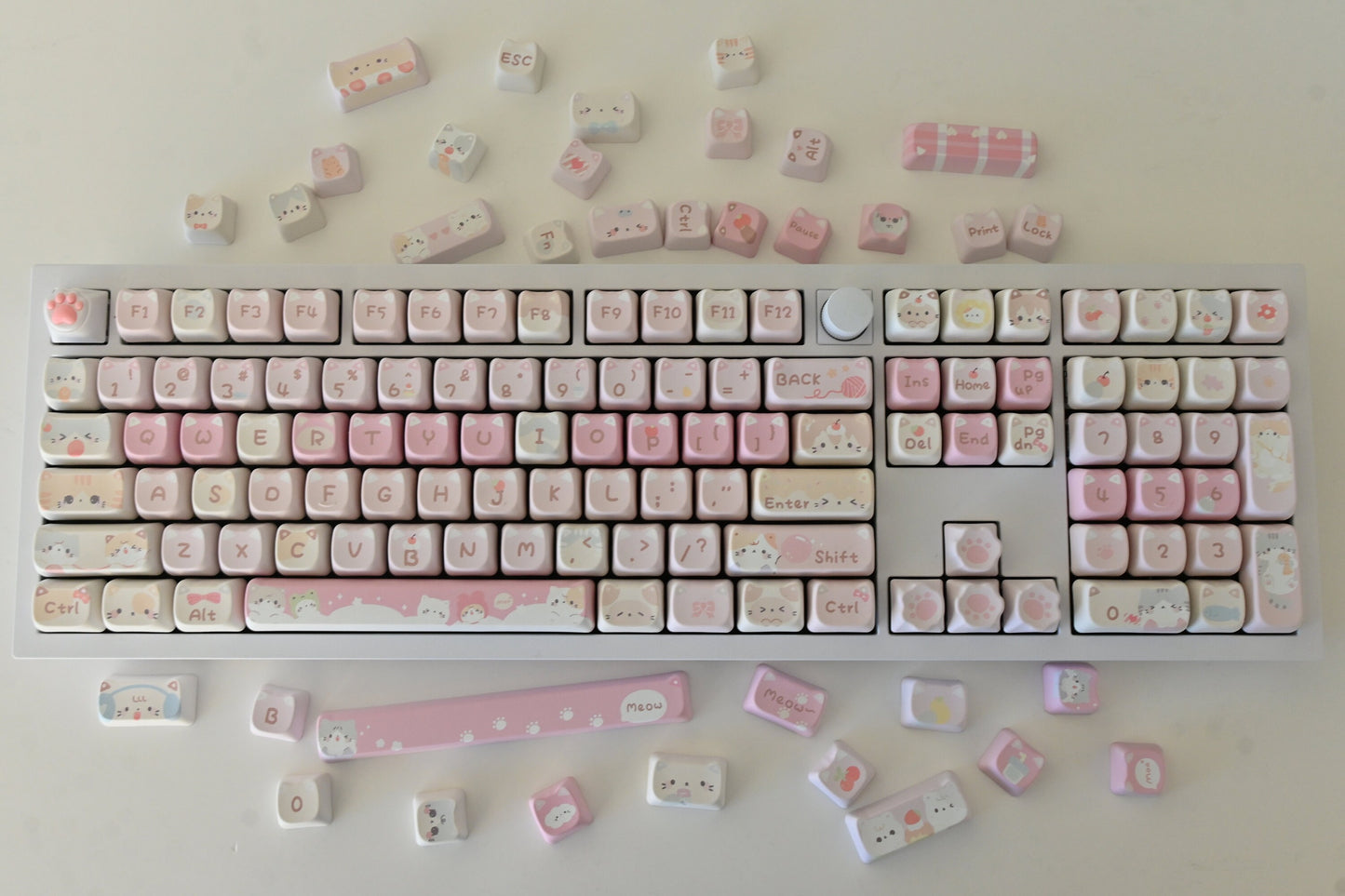 Cute Cartoon Cat Theme Keycap Set