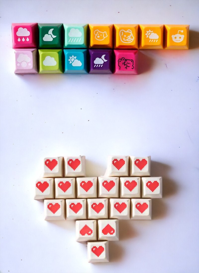 Cute Rainbow Color Keycap Set