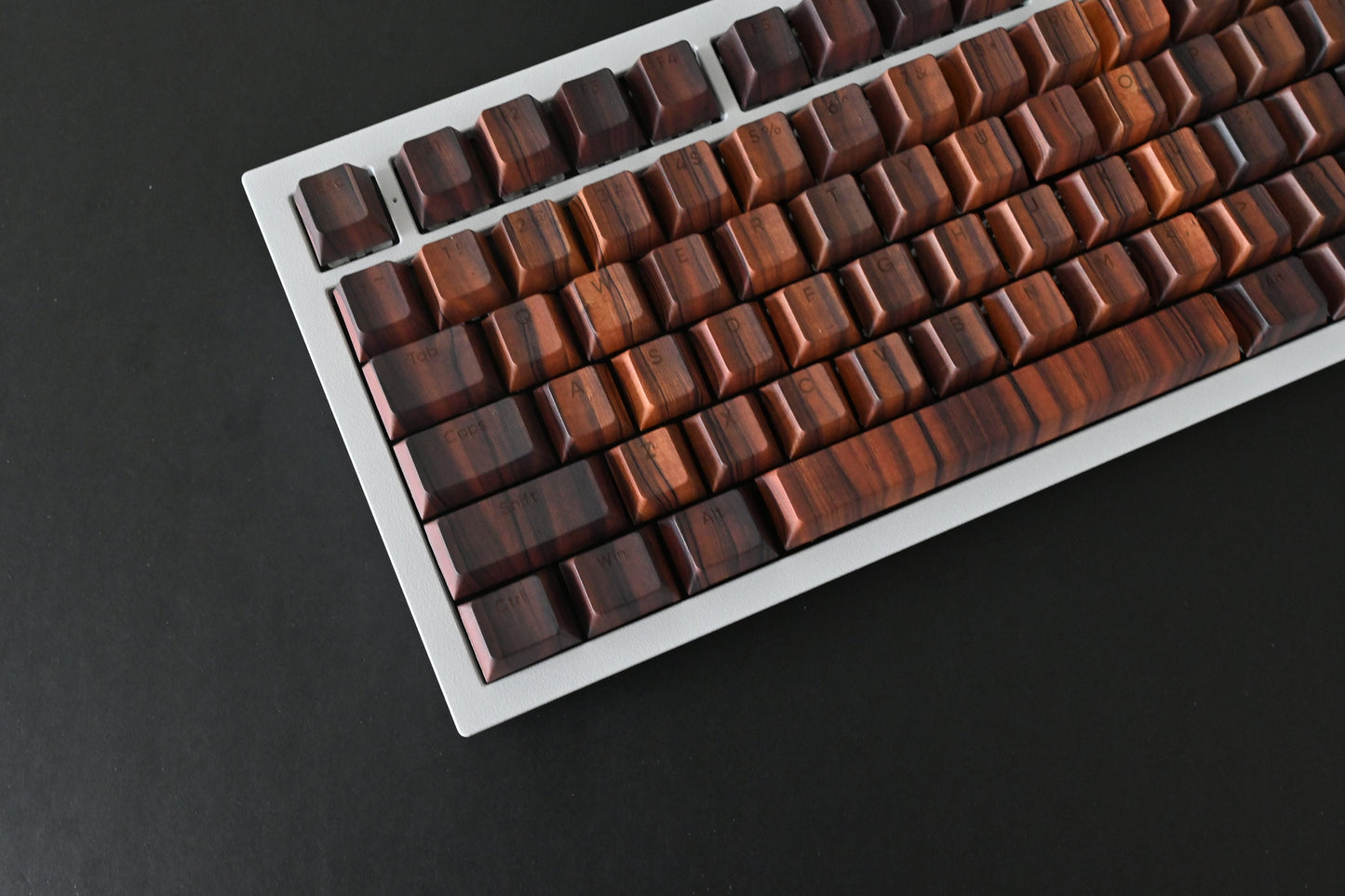 Backlit Walnut Wood Imitation Keycap Set