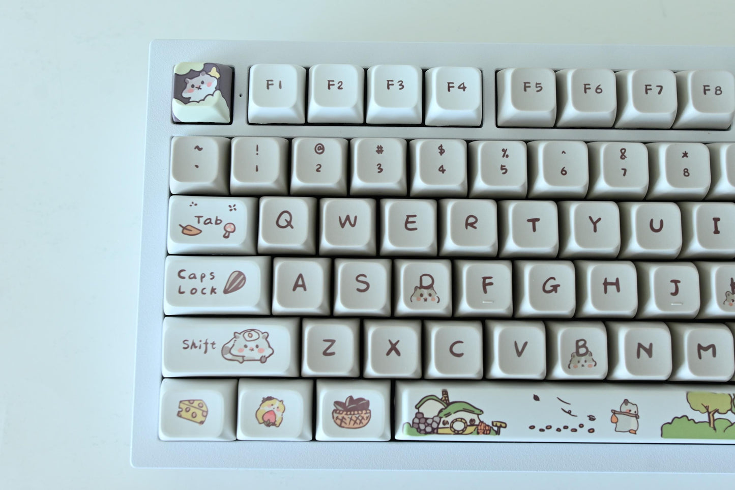 Cute Hamster Mouse Night Sky Keycap Set