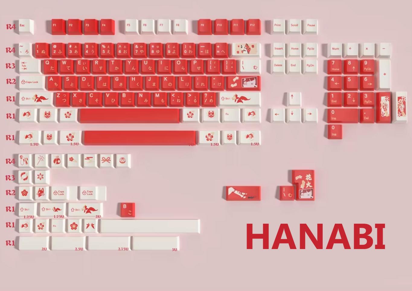 Fireworks Hanabi Japanese Cherry Blossom Keycap Set