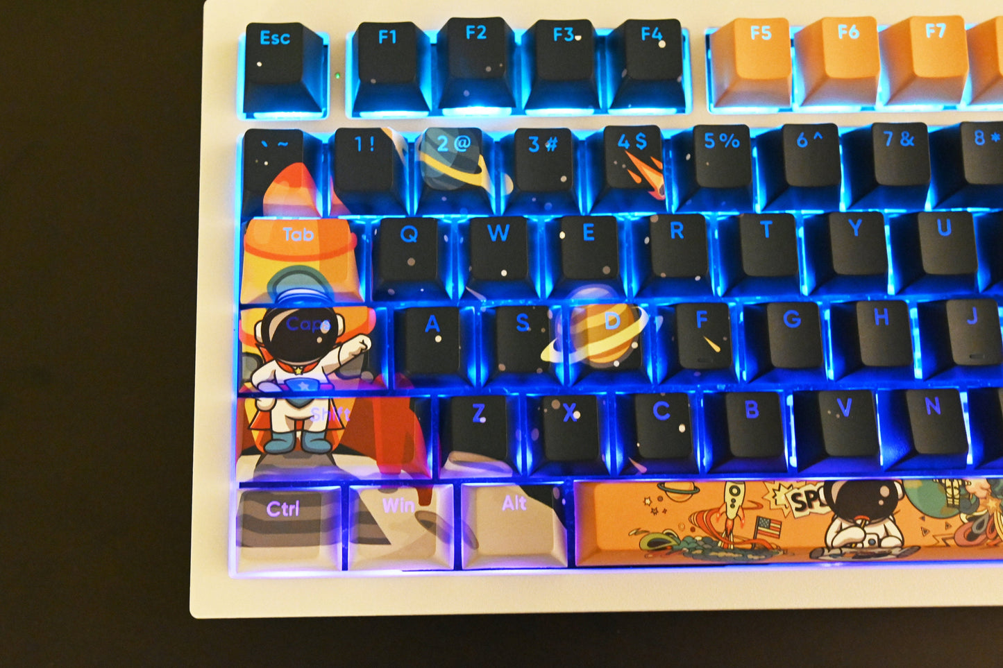 Backlit Comic Cartoon Astronaut Keycap Set
