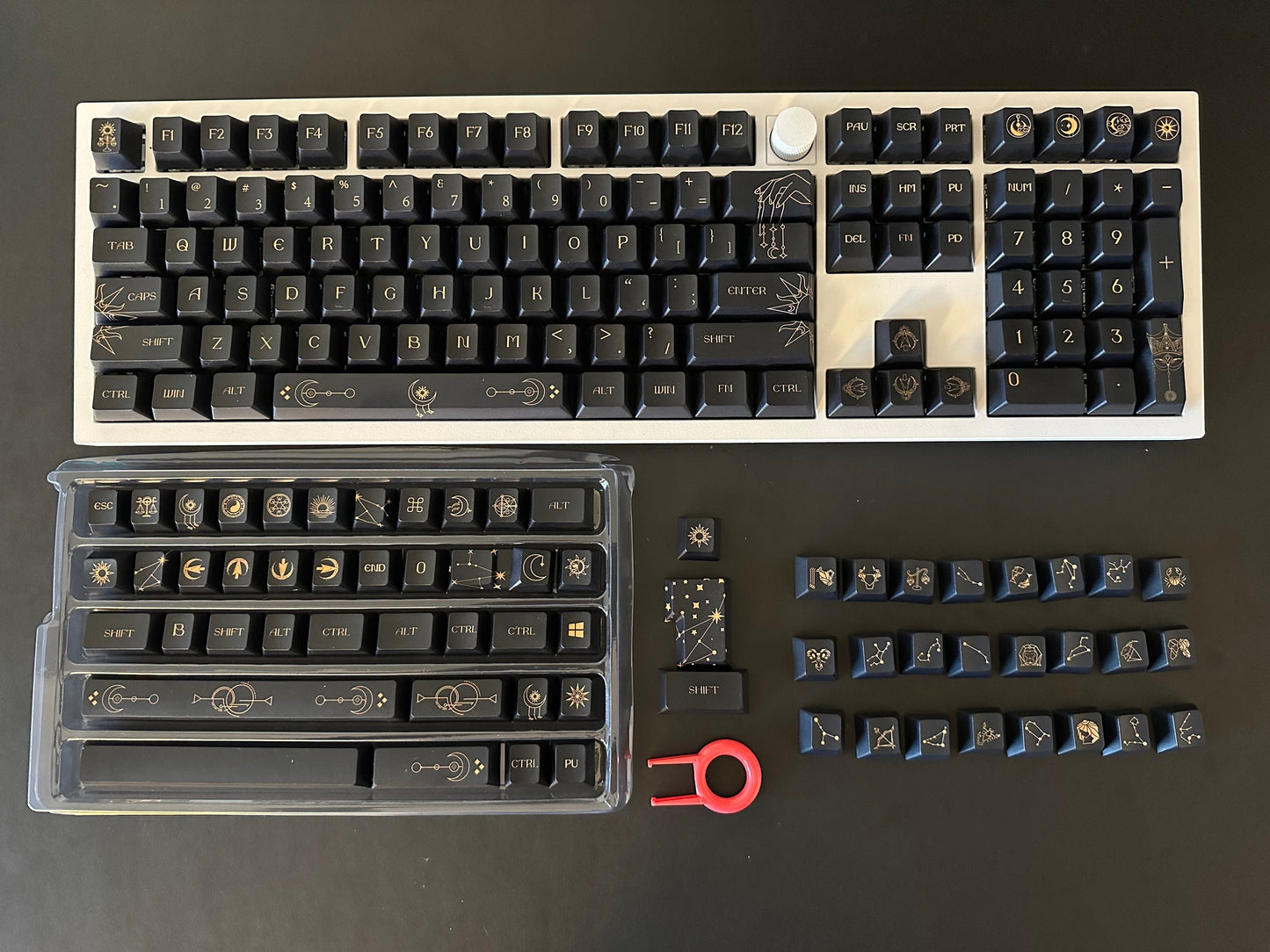 Starry Dark Night Sky Astronomy Theme Keycap Set