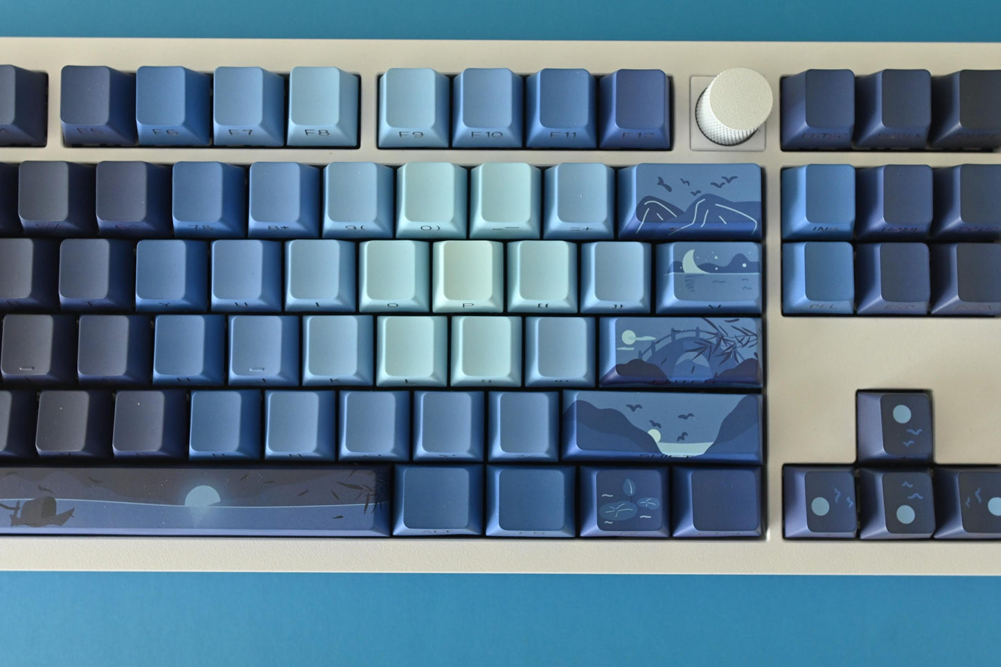 Backlit Blue Night Sky Theme Side Print Keycap Set