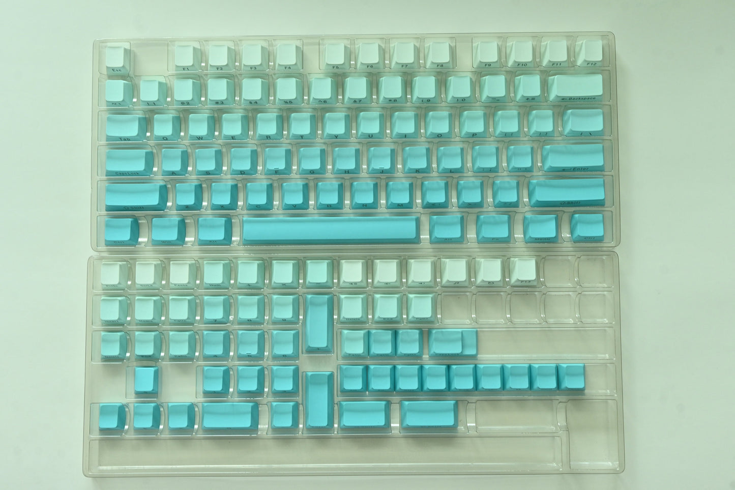 Turquoise Blue Gradient Side Print Keycap Set