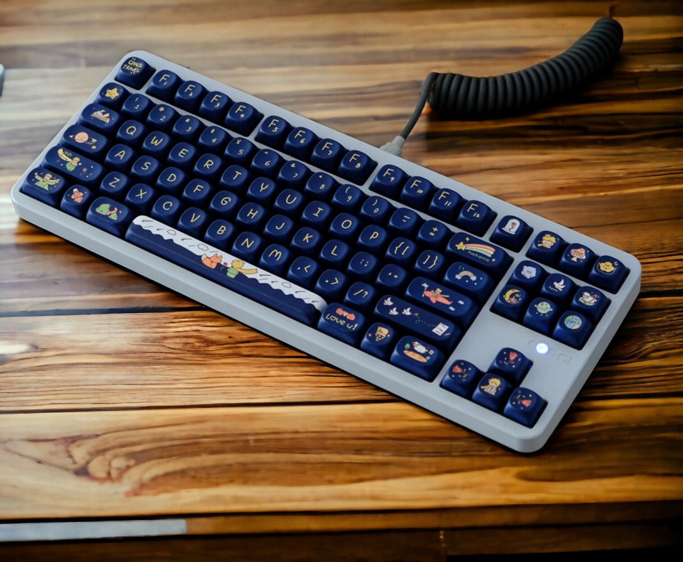 Dark Blue Cartoon Boy Galaxy Keycap