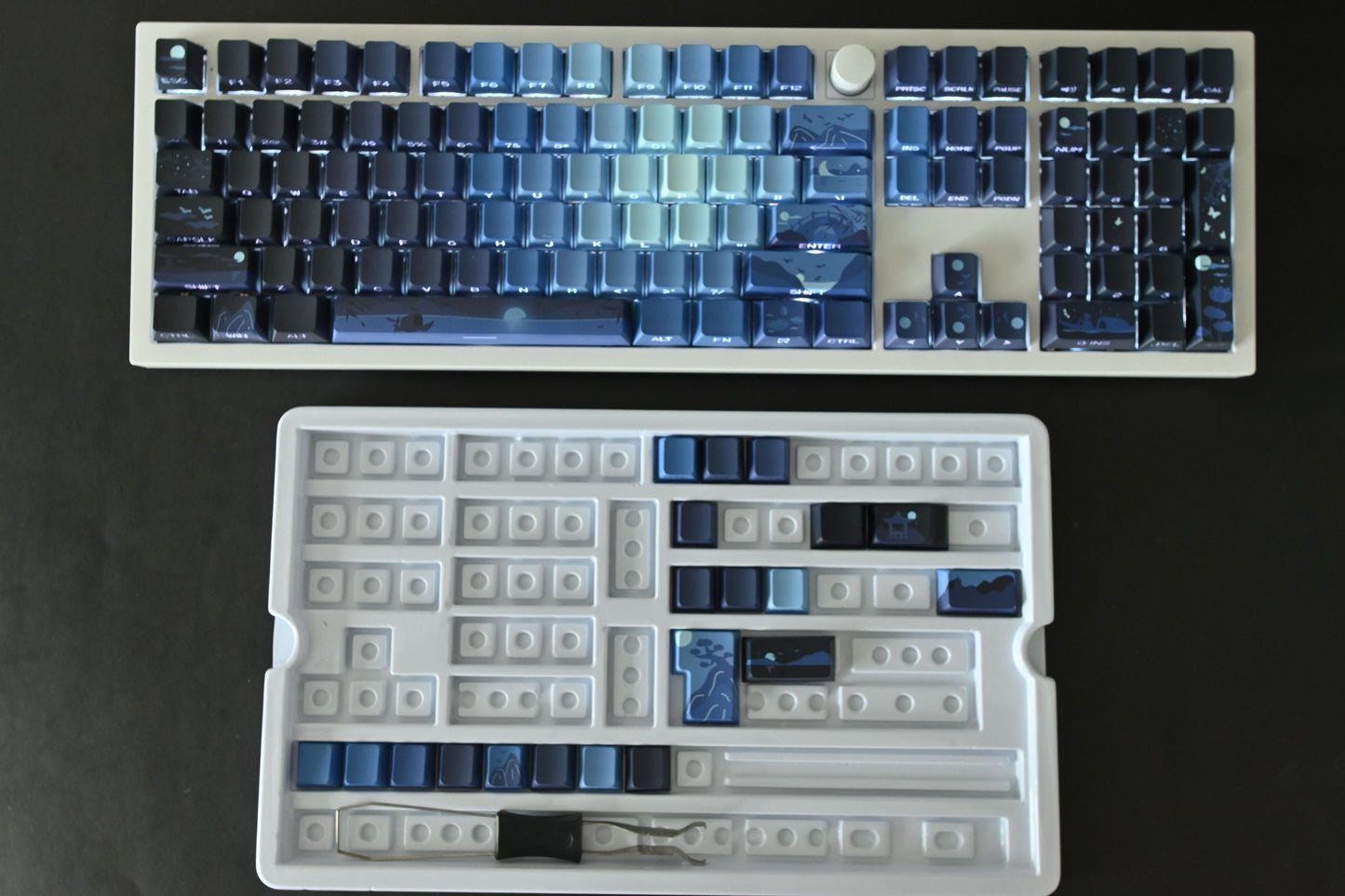 Backlit Blue Night Sky Theme Side Print Keycap Set