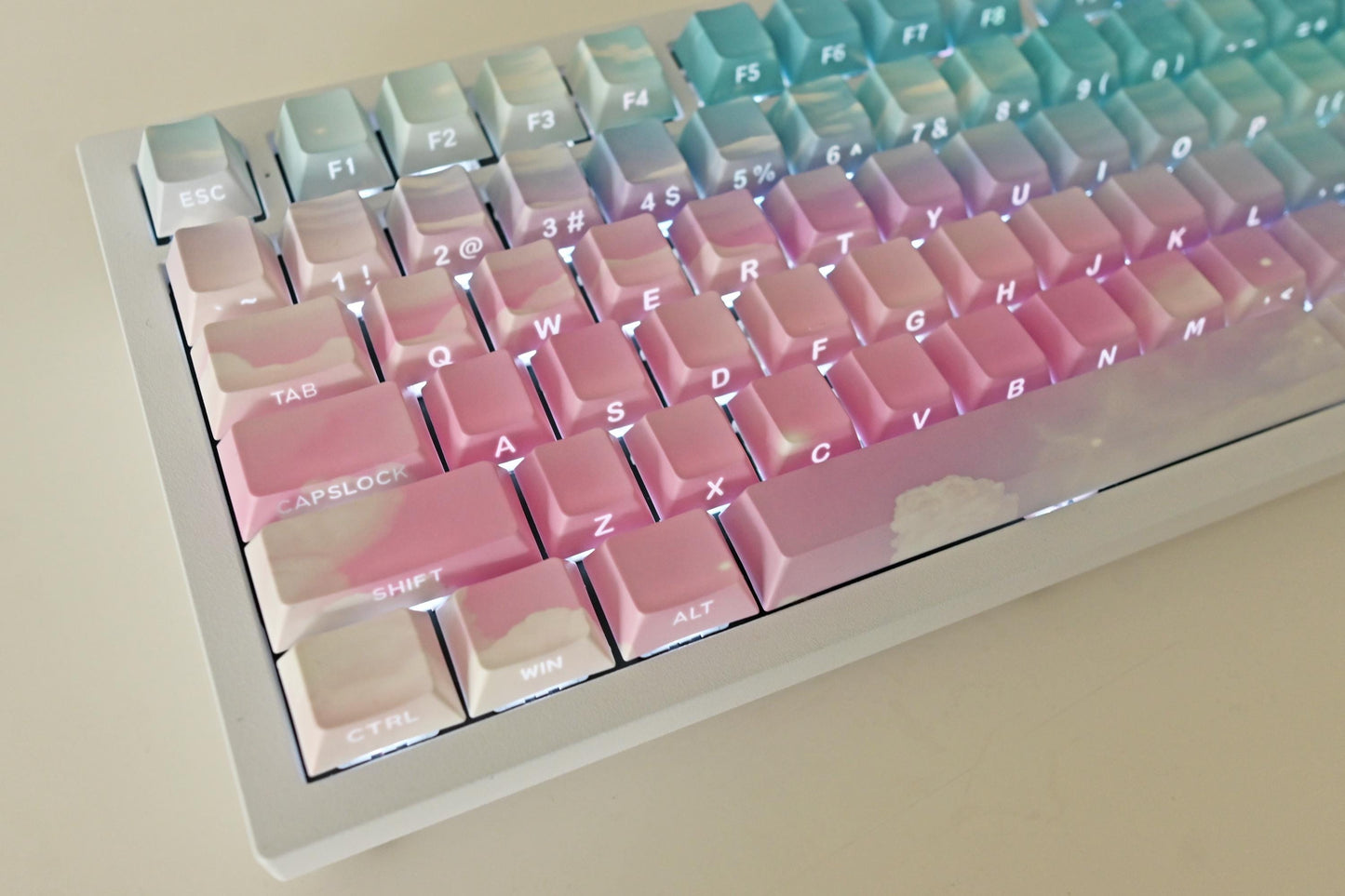 Fairy Sky Dream Clouds Backlit Side Print Keycap Set