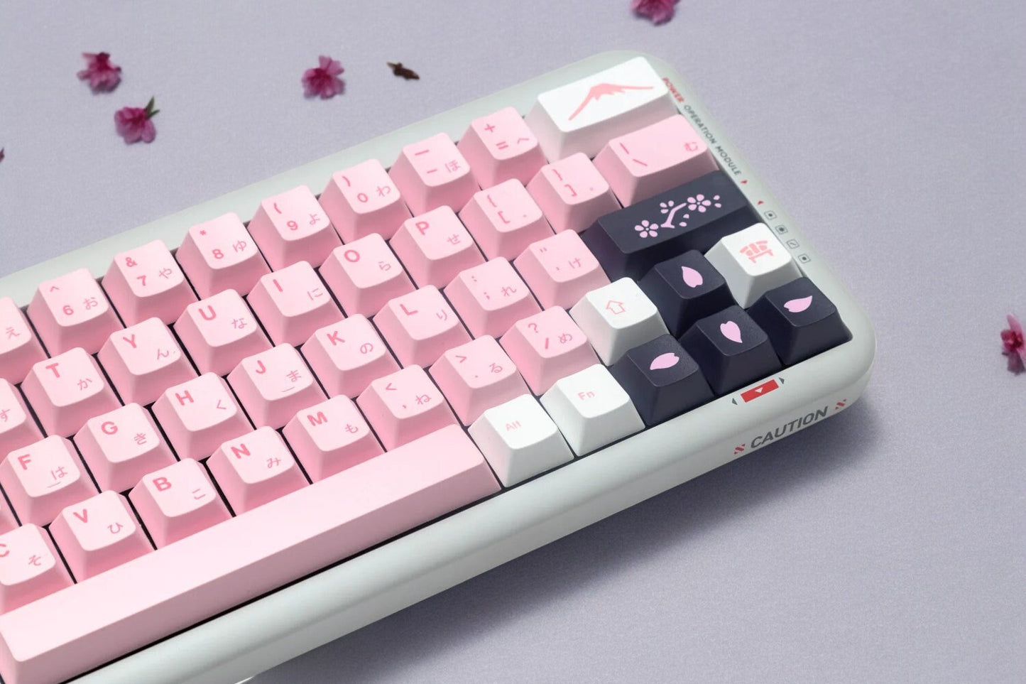 White Pink Sakura Cherry Blossom Japanese Keycap Set