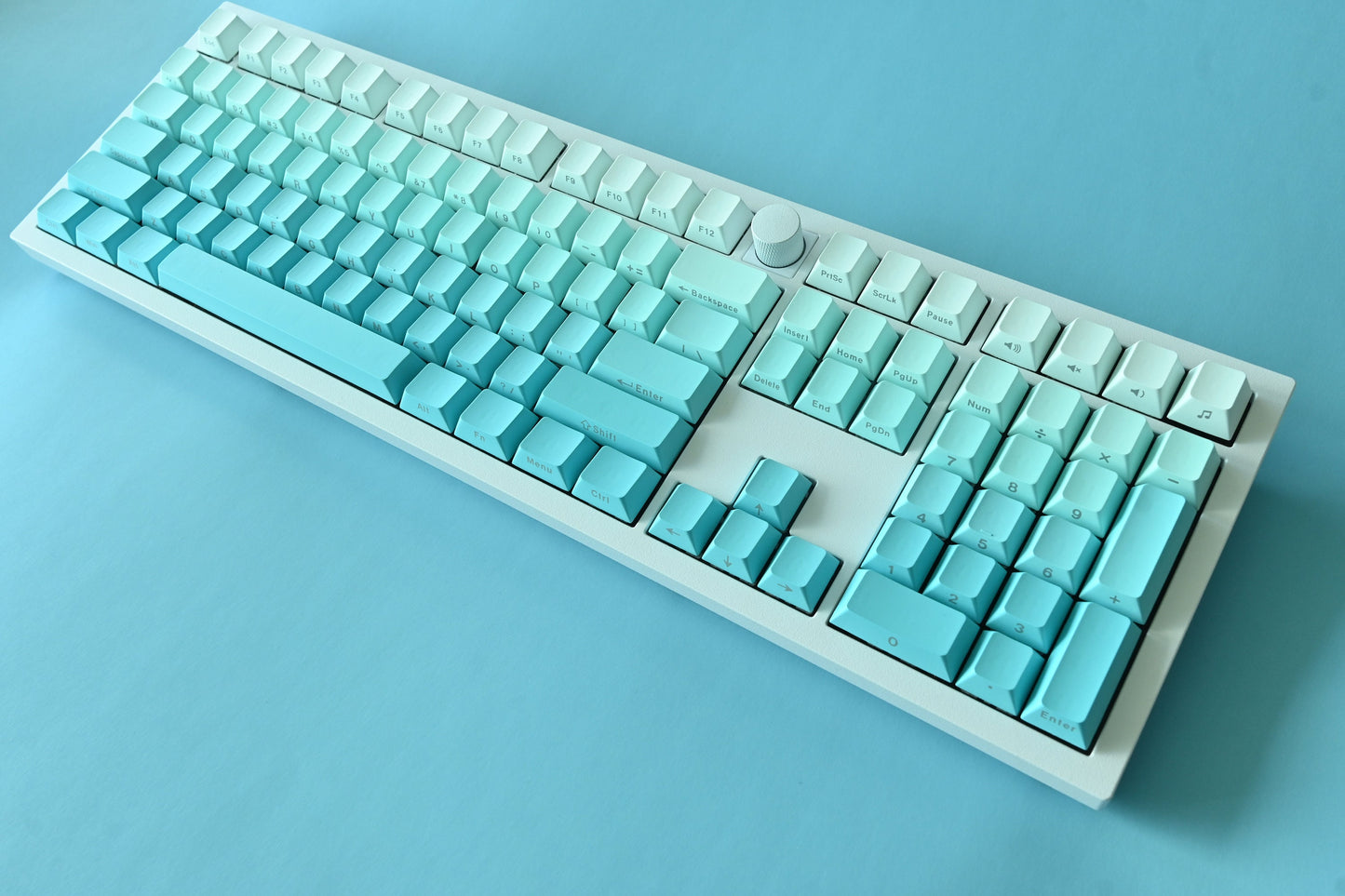 Turquoise Blue Gradient Side Print Keycap Set