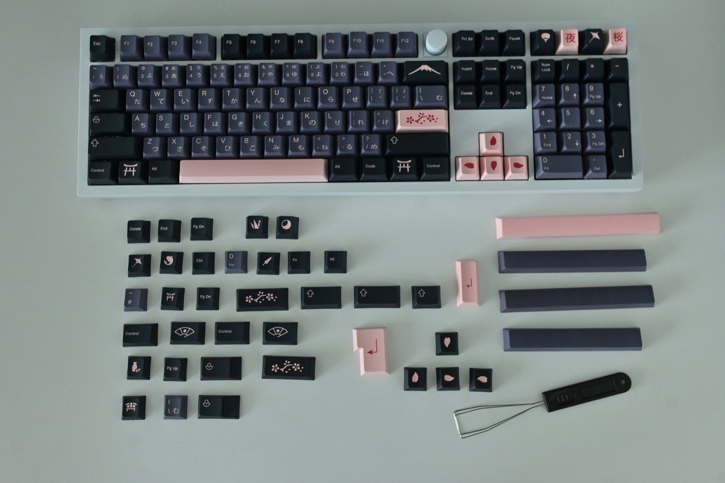 Night Sakura Japanese Theme Keycap Set
