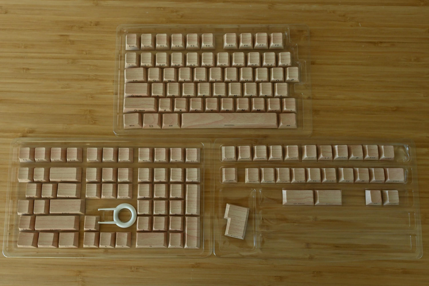 Backlit Birch Wood Imitation Keycap Set