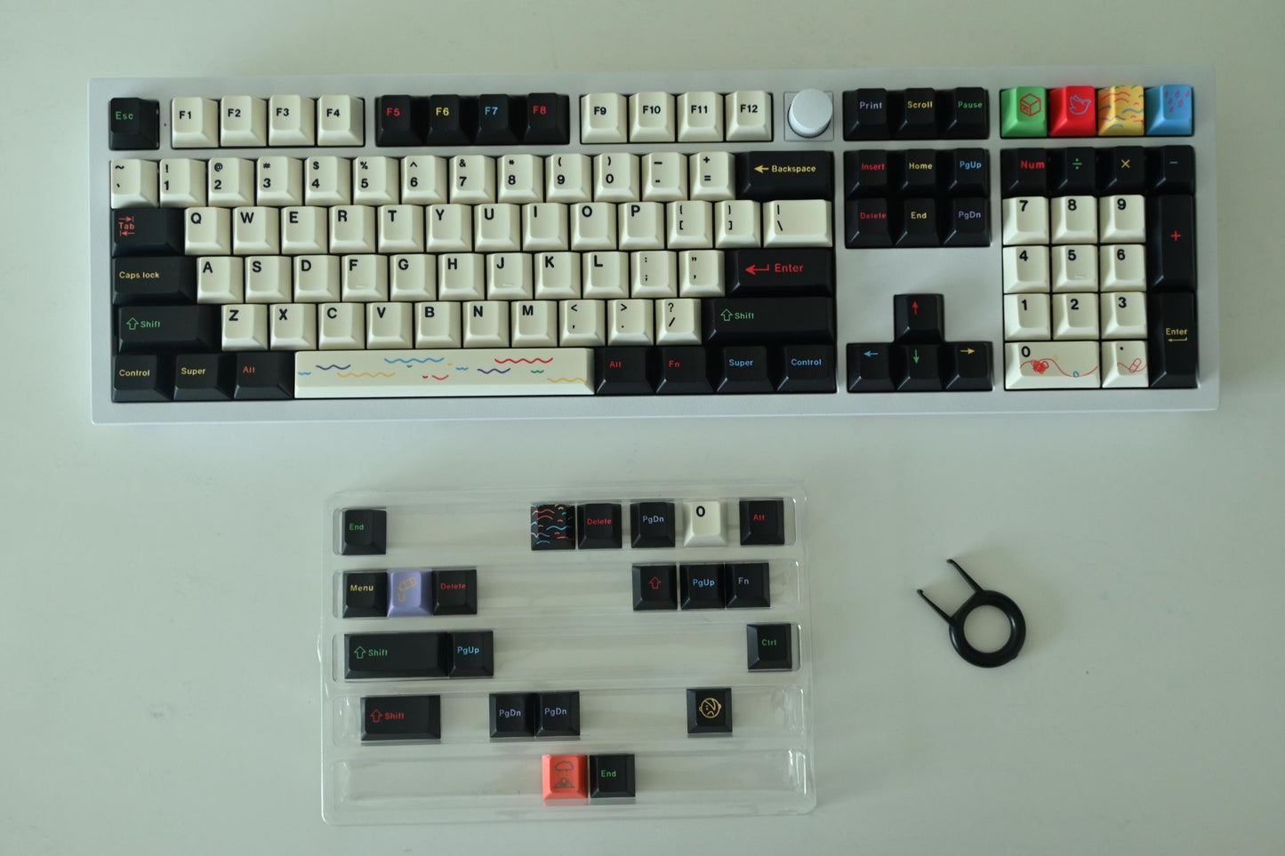 Black and White Neon Theme Keycap Set