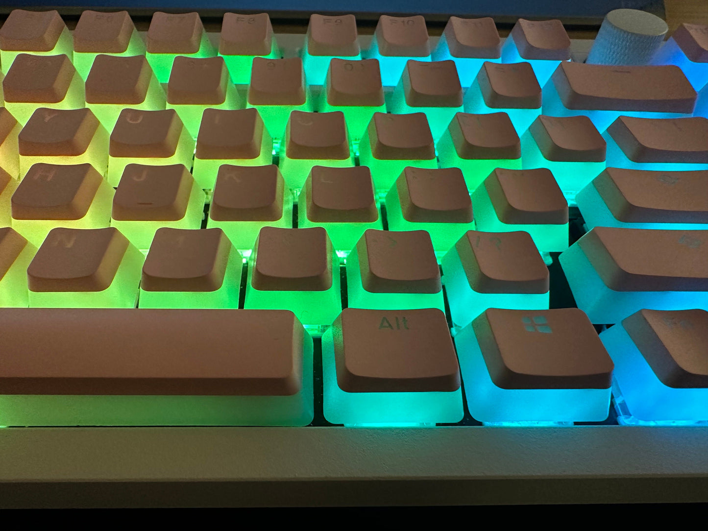 Backlit Translucent Pink Pudding Keycap Set