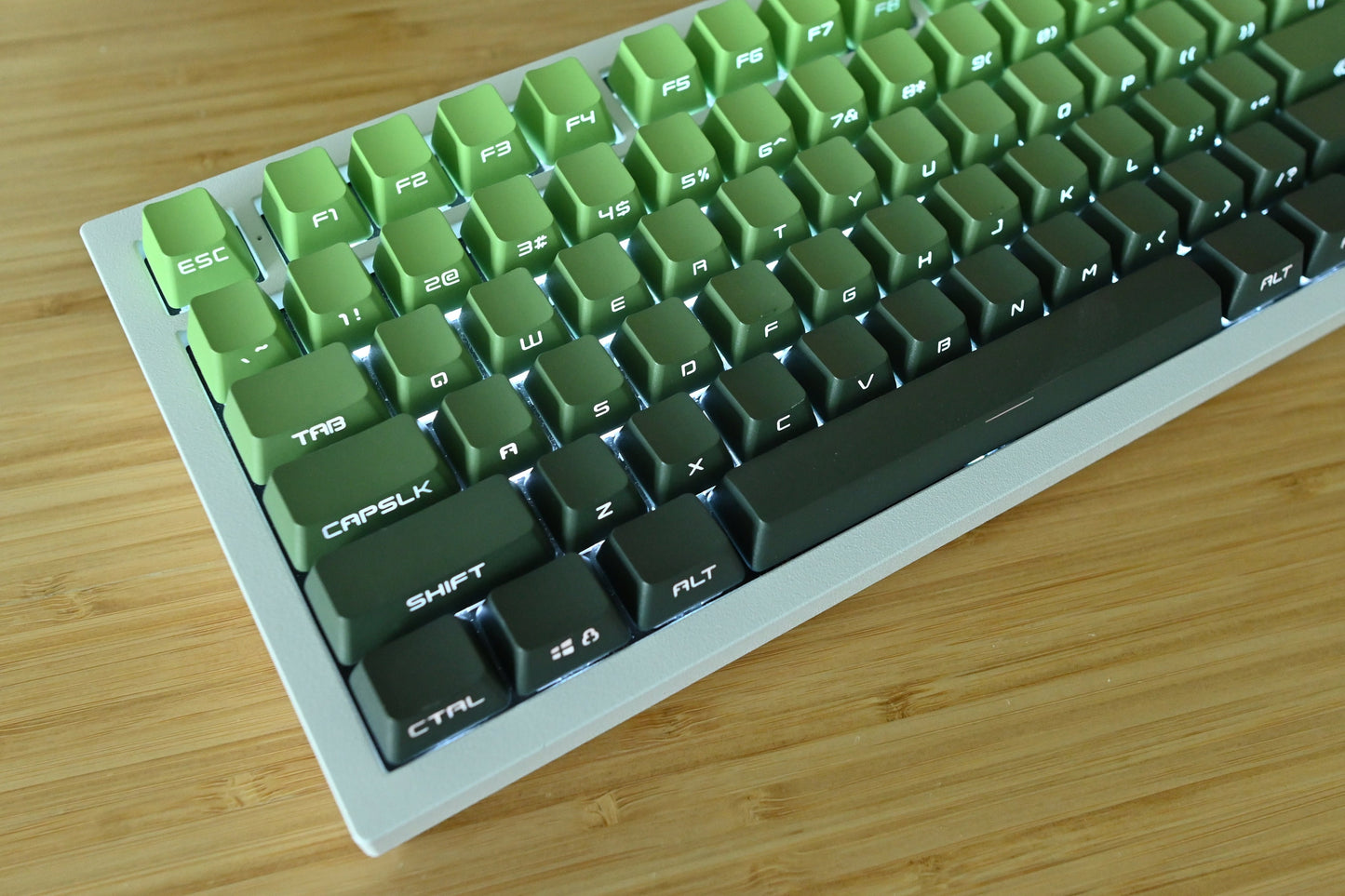Backlit Matcha Green Gradient Keycap Set