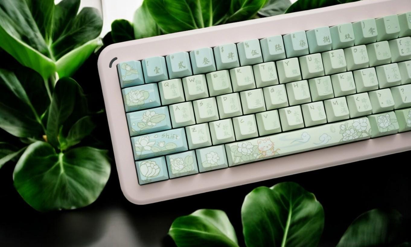 Chinese Jasmine Green Tea Theme Keycap Set