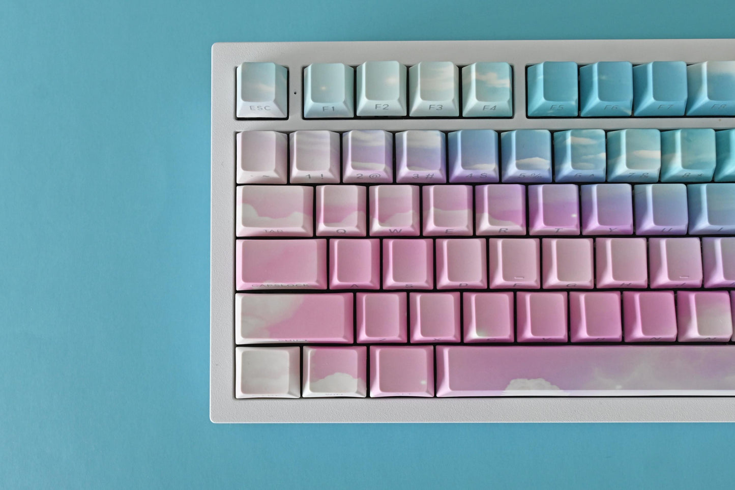Fairy Sky Dream Clouds Backlit Side Print Keycap Set