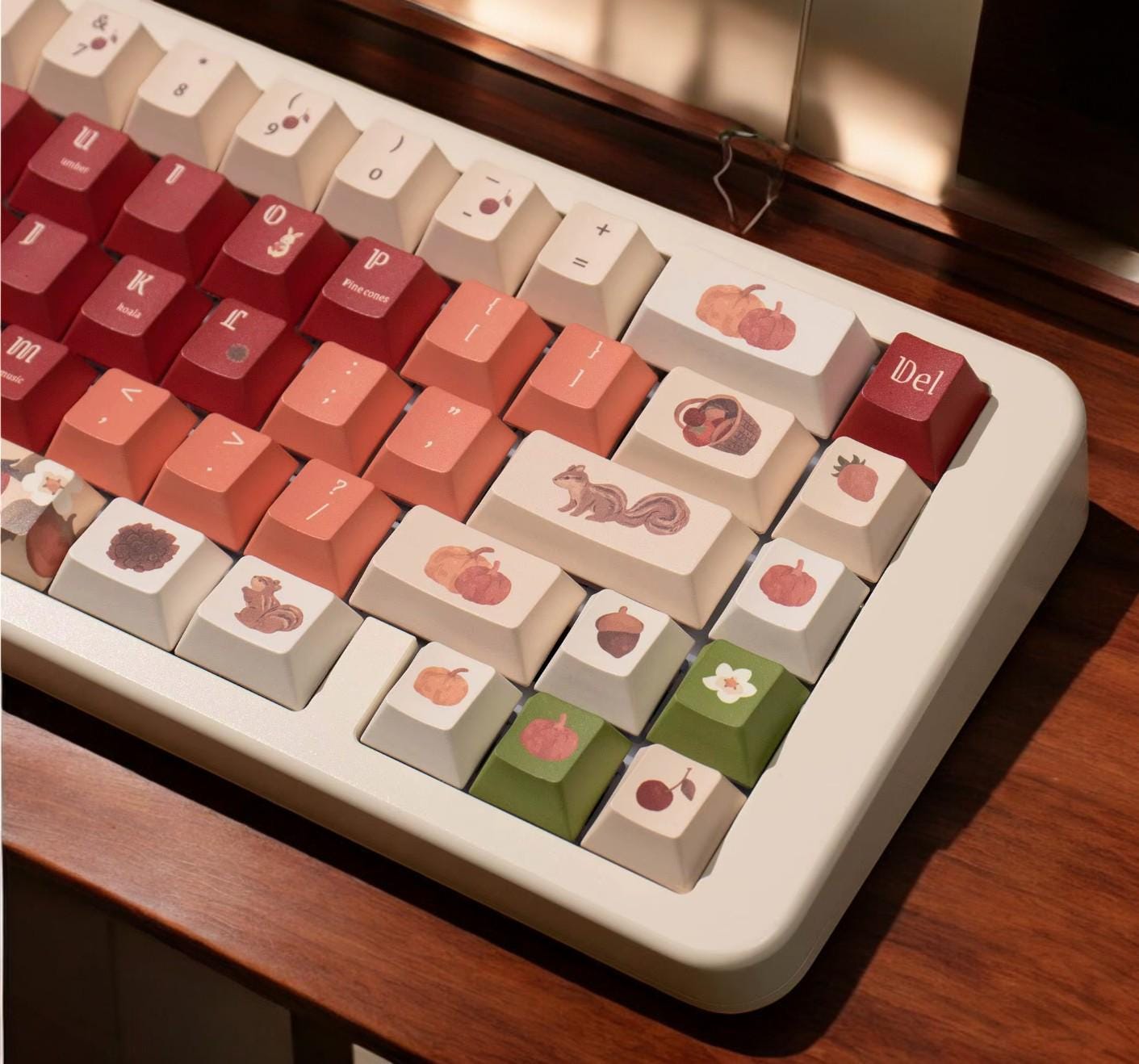 Cute Autumn Forest Theme Keycap Set