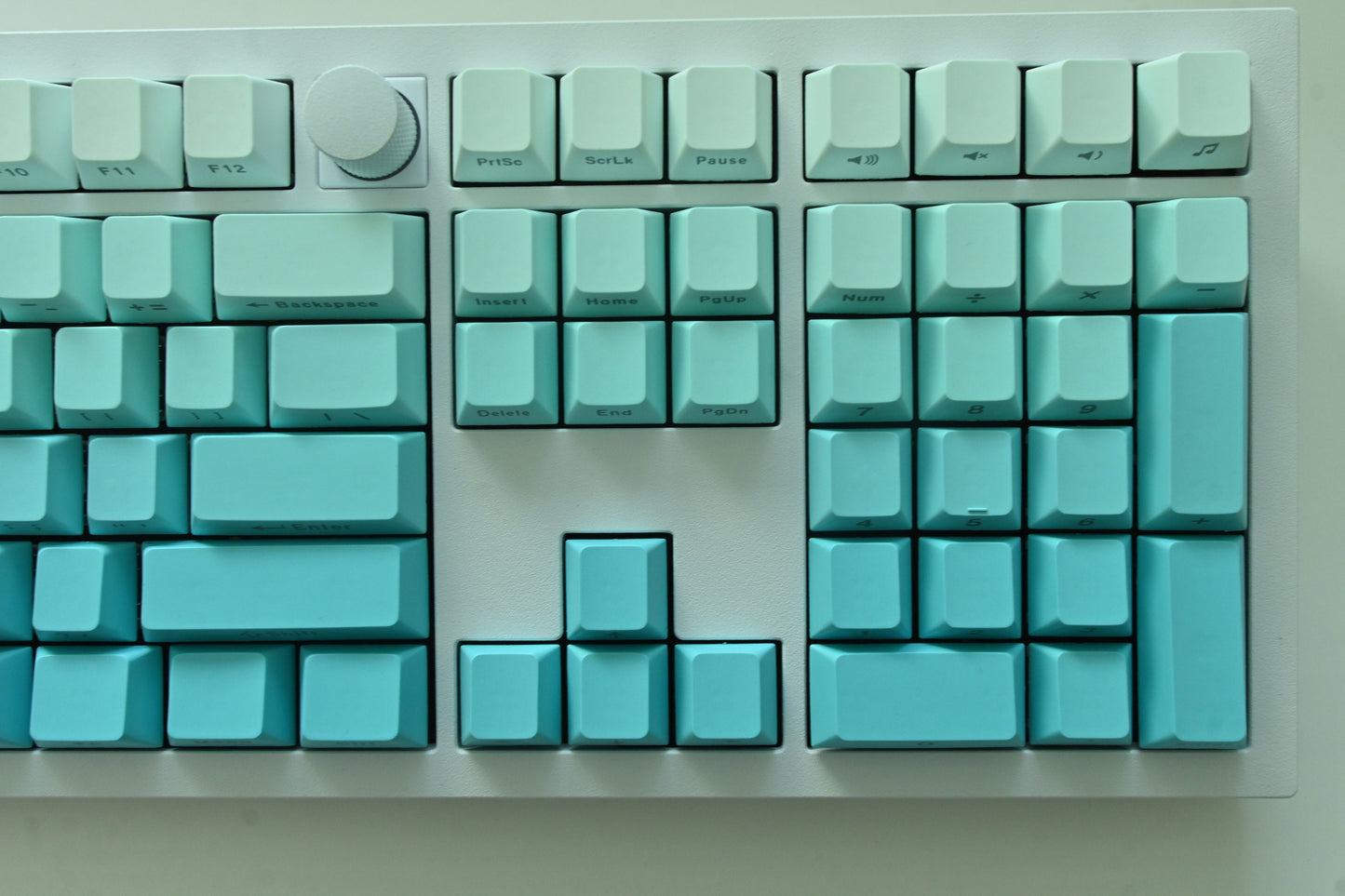 Turquoise Blue Gradient Side Print Keycap Set