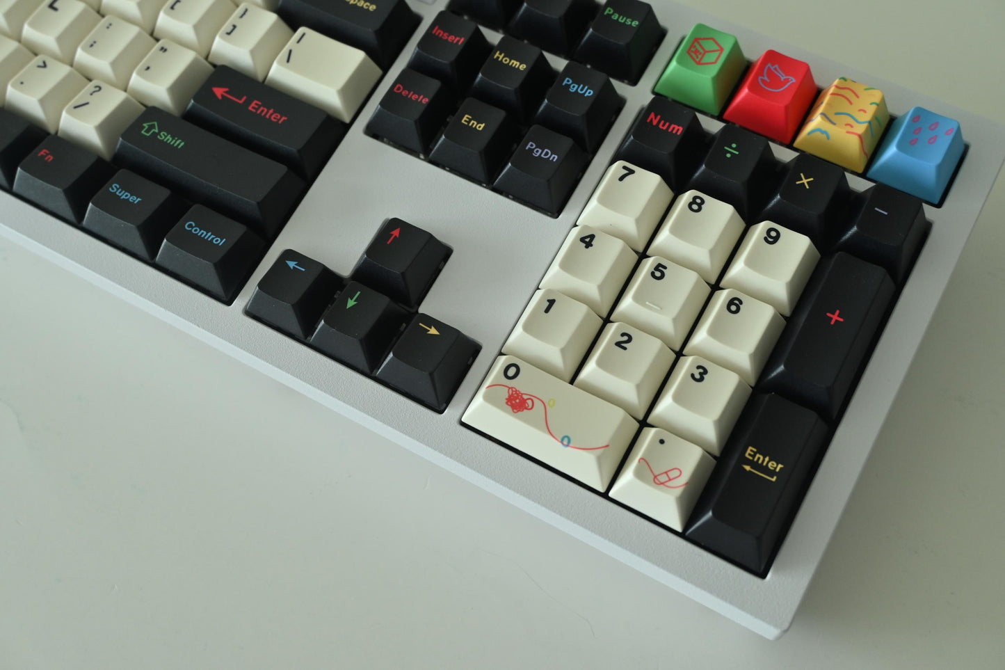 Black and White Neon Theme Keycap Set