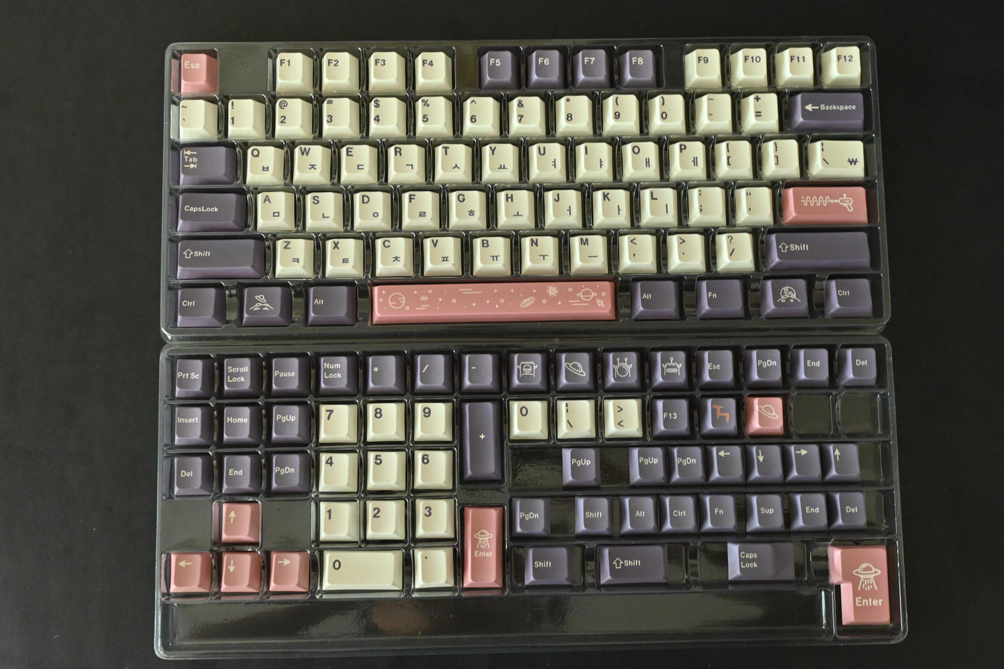 Purple Outer Space Theme Korean Keycap Set