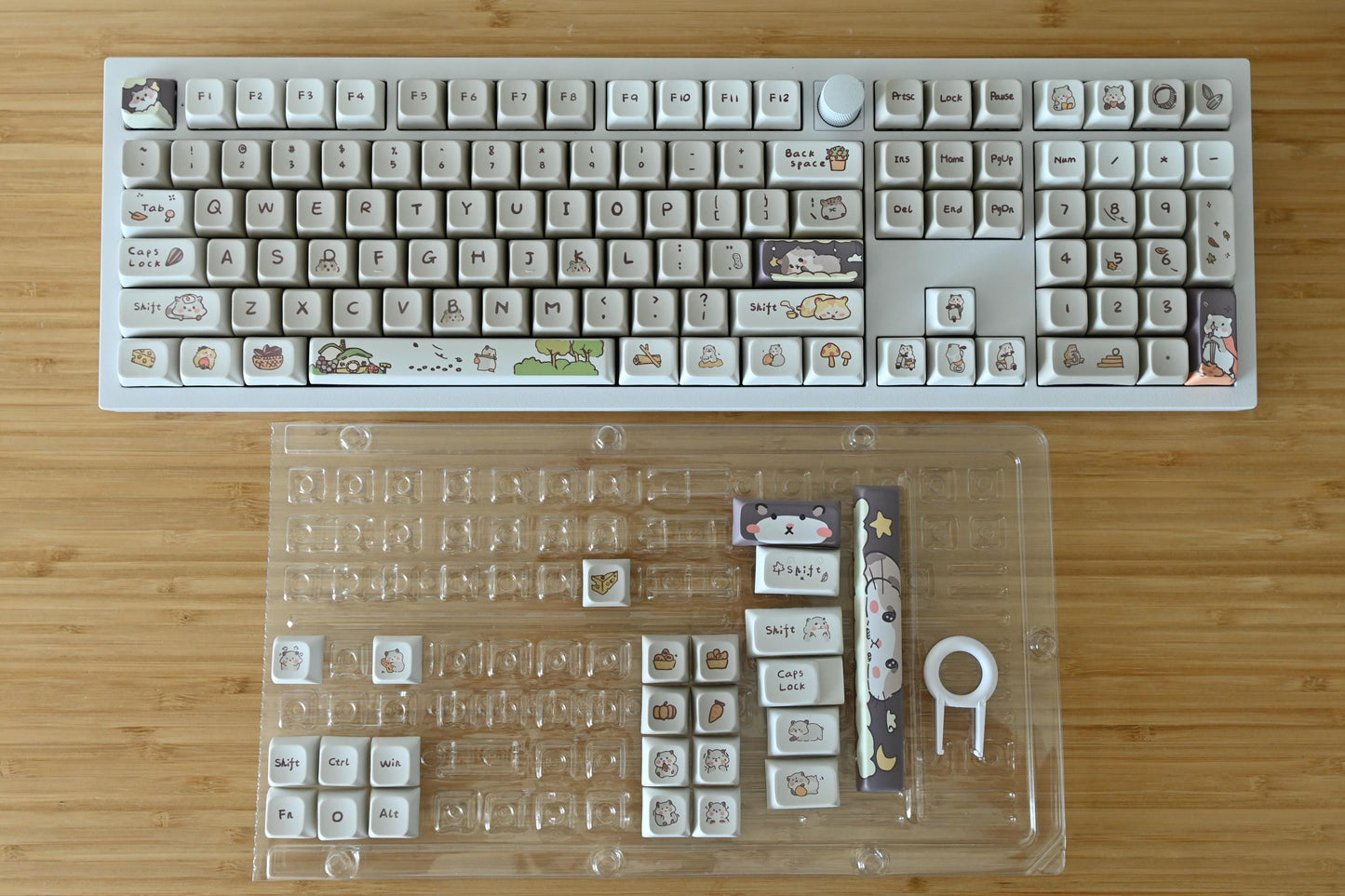 Cute Hamster Mouse Night Sky Keycap Set