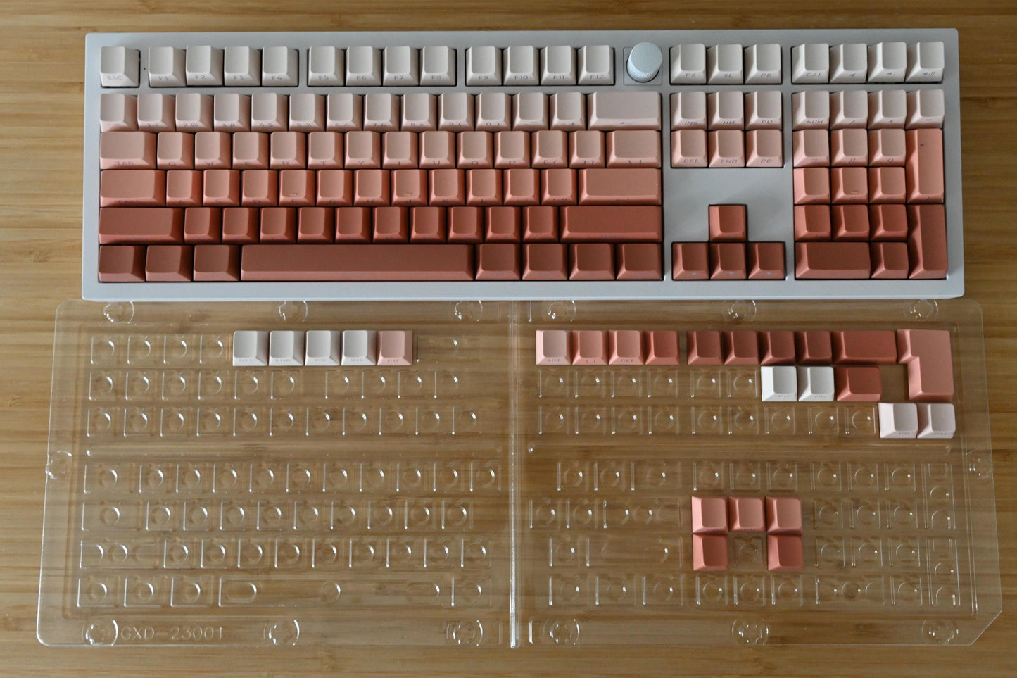 Backlit Pink Red Gradient Side Print Keycap Set