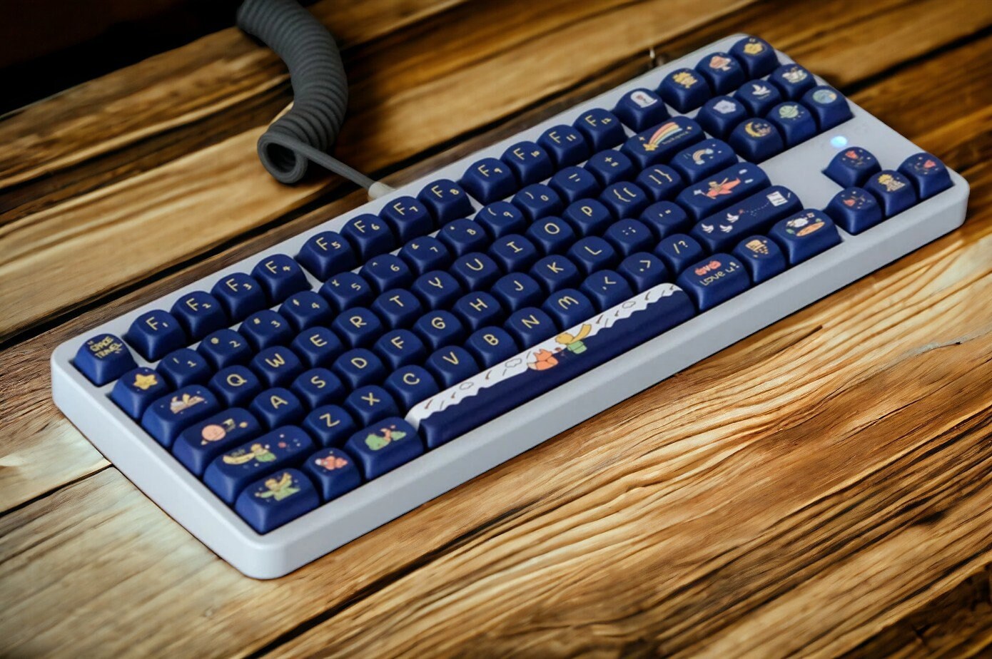 Dark Blue Cartoon Boy Galaxy Keycap