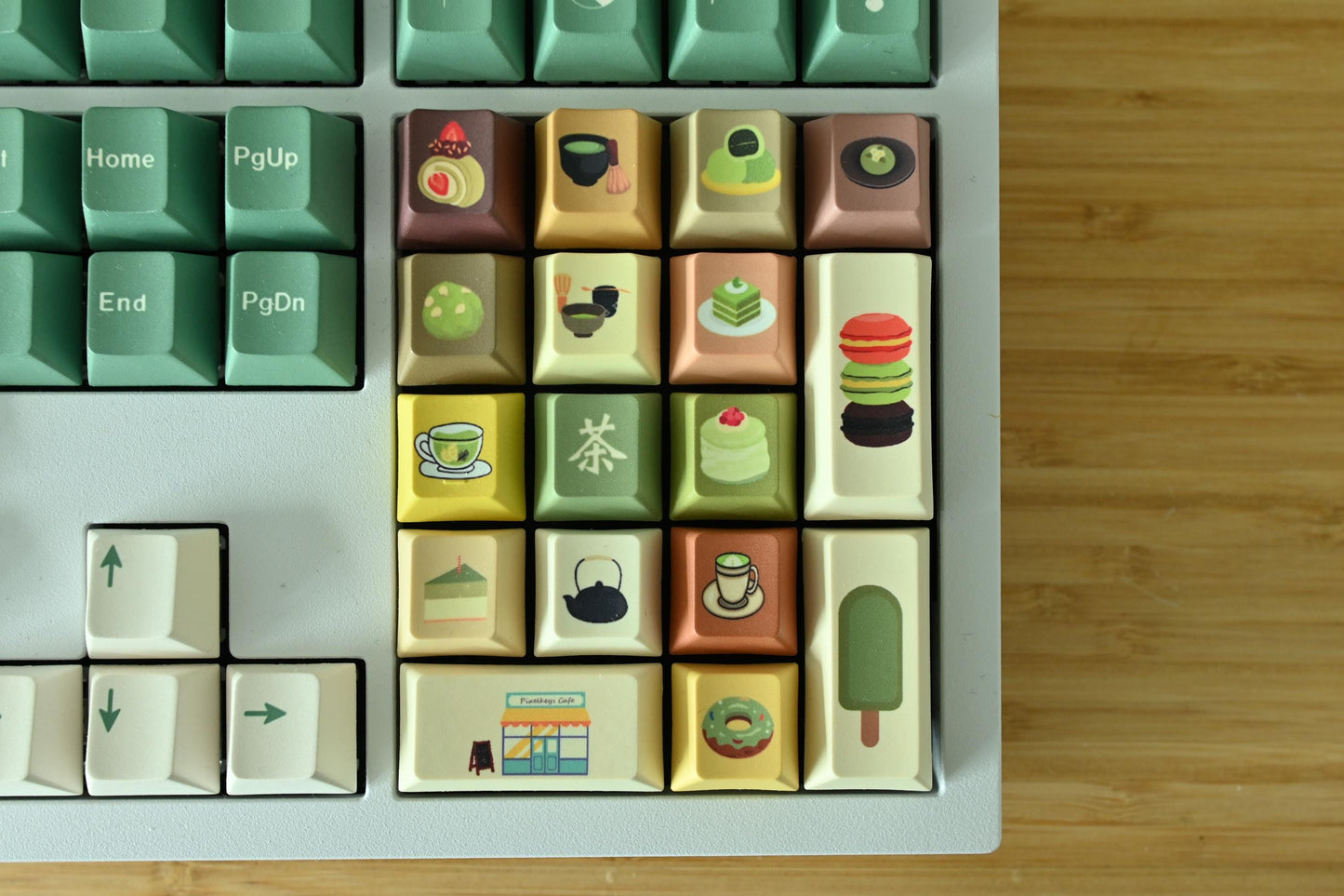 Matcha Japanese Green Tea Cafe Theme Keycap Set or Numpad