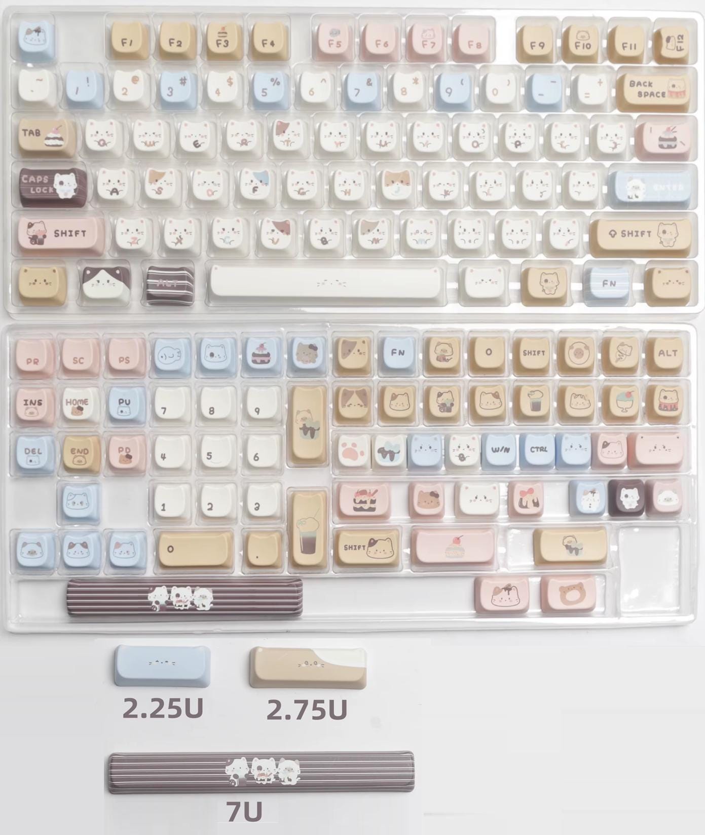 Cute Kitty Cat Dessert Theme Keycap Set