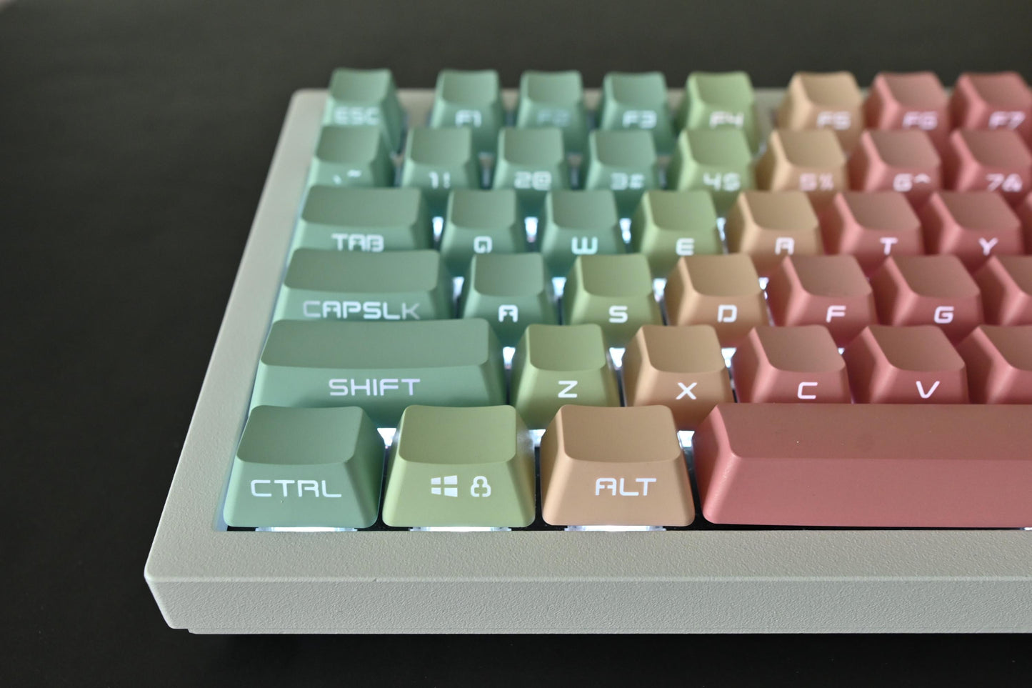 Backlit Pastel Rainbow Gradient Side Print Keycap Set