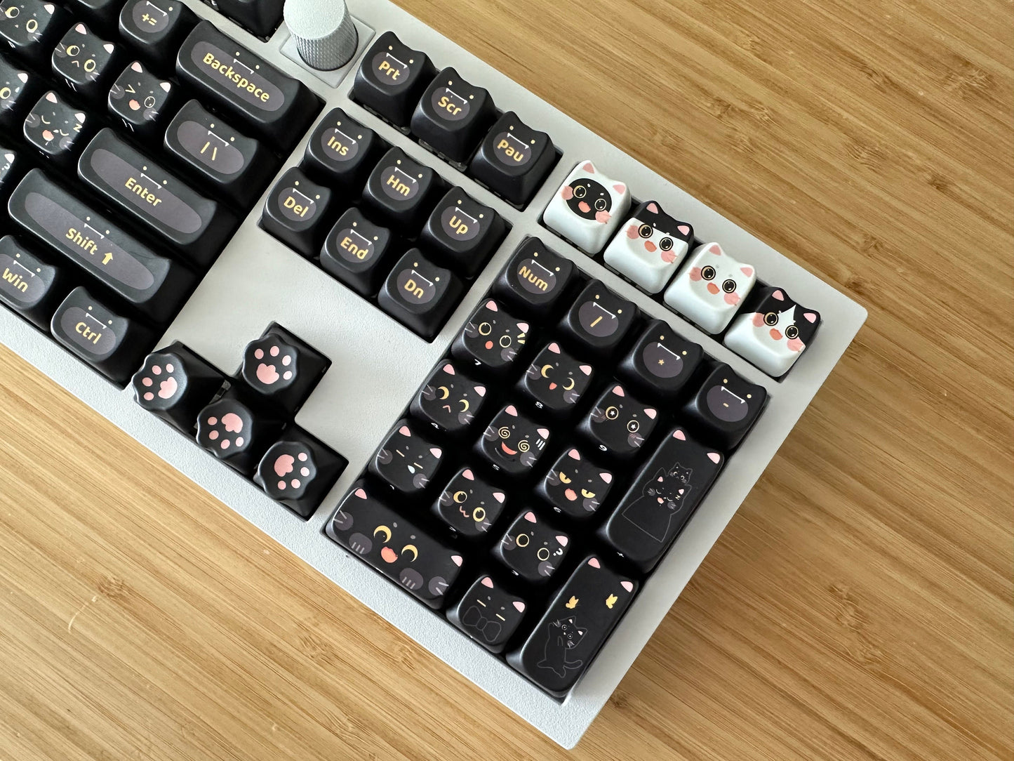 Cute Milk Black Cat Gaming Keycap Set