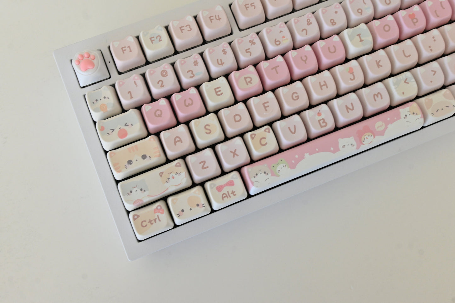 Cute Cartoon Cat Theme Keycap Set