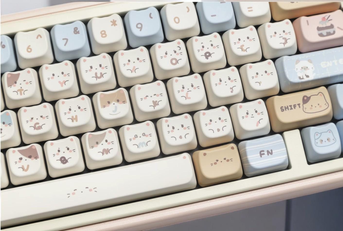 Cute Kitty Cat Dessert Theme Keycap Set