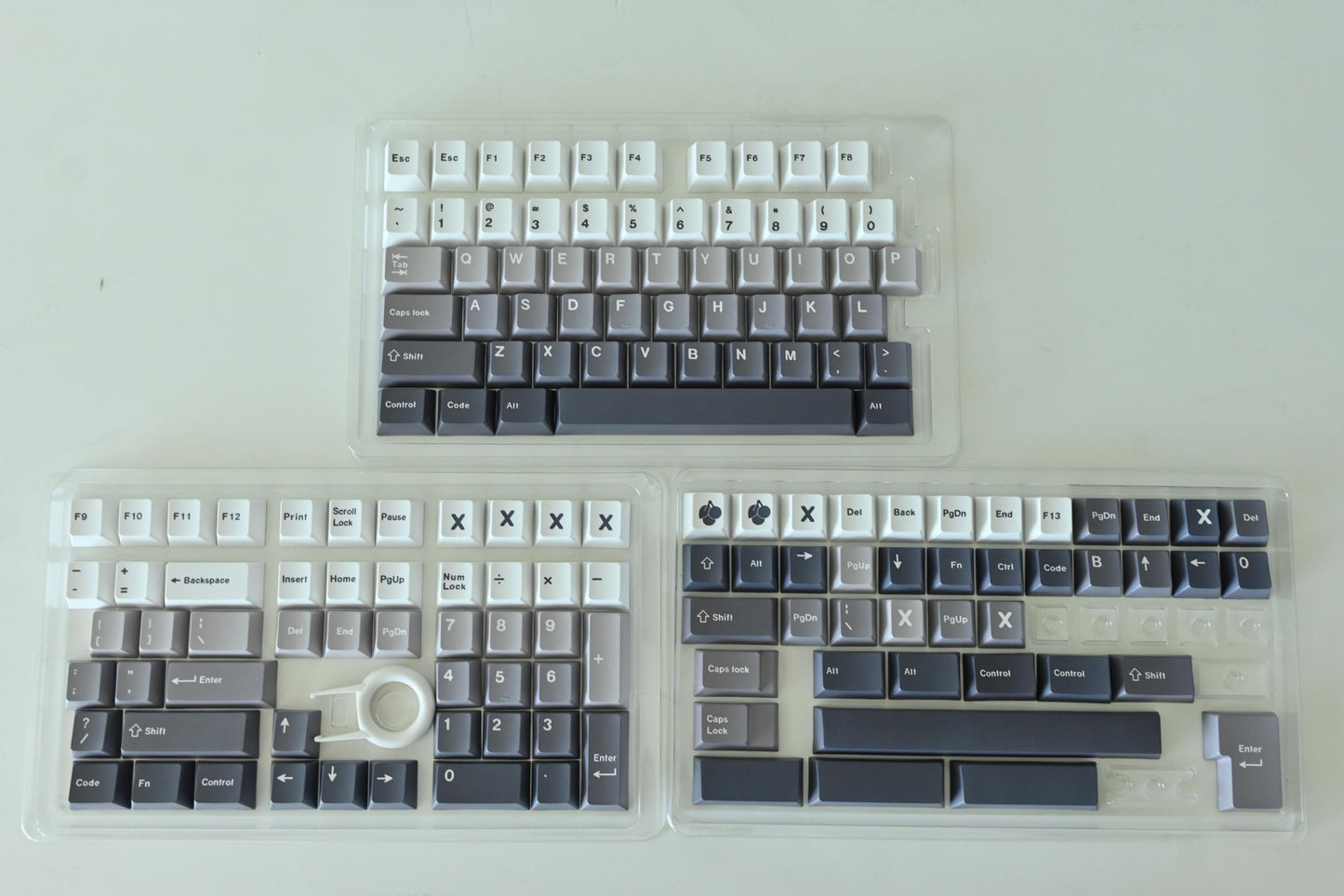 Gray Black White Gradient Keycap Set