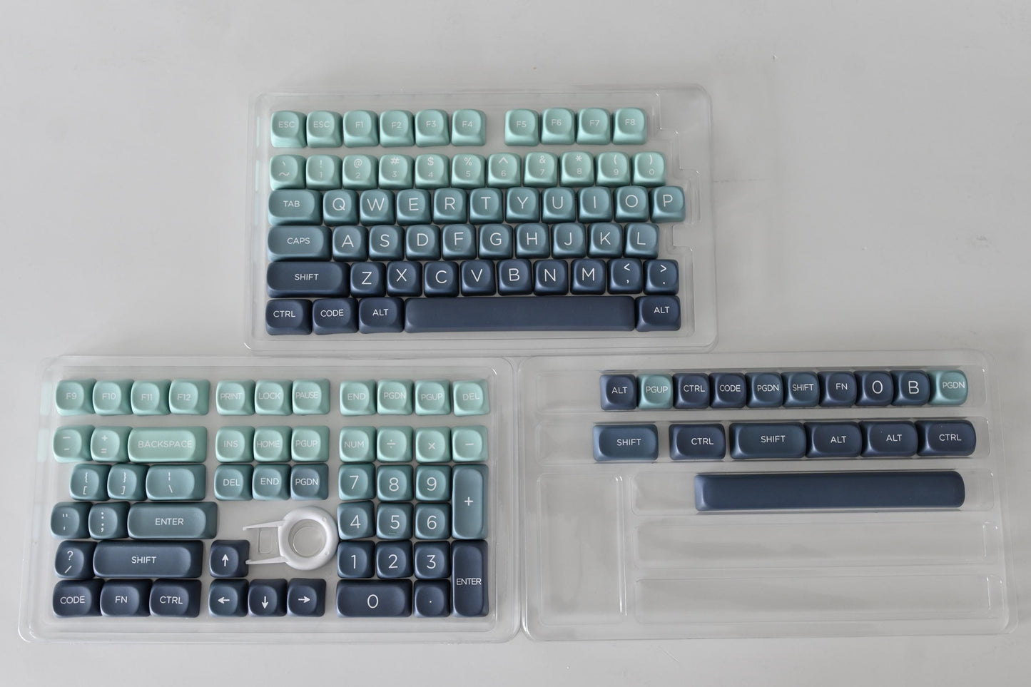 Green Blue Gradient Spring Night Theme Keycap Set