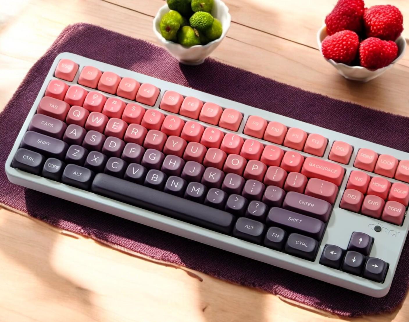 Red Purple Berry Mochi Dessert Keycap Set