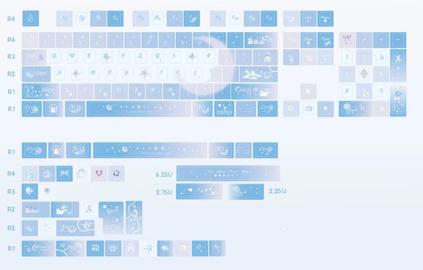 Crystal Fairy Moon Dreams Theme Keycap Set