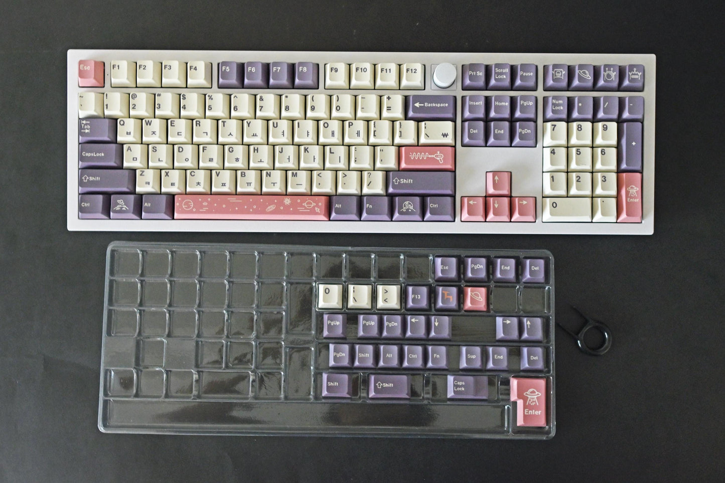 Purple Outer Space Theme Korean Keycap Set