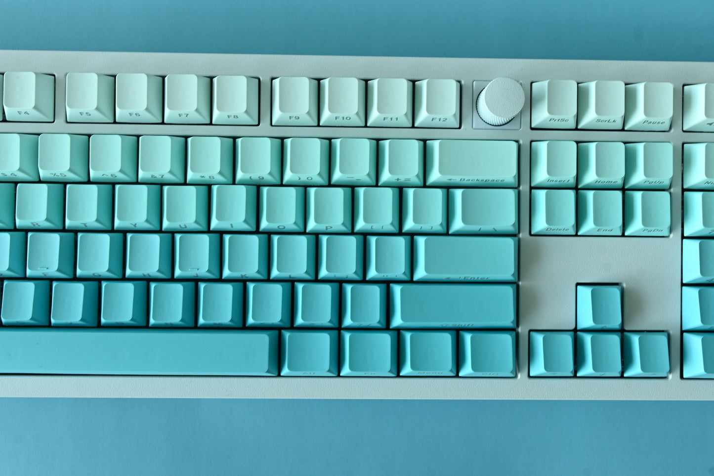 Turquoise Blue Gradient Side Print Keycap Set