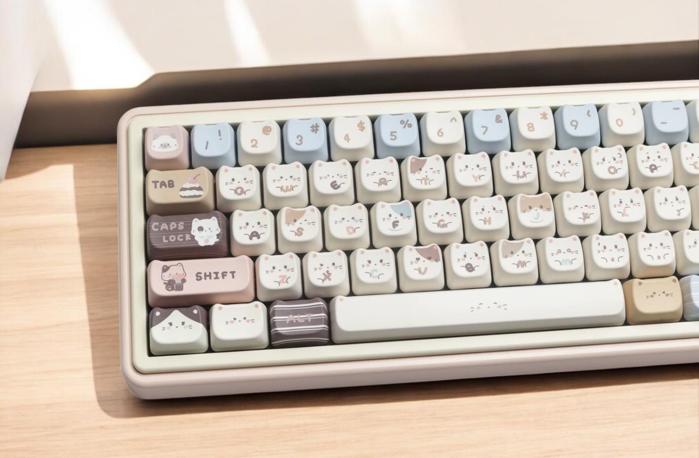 Cute Kitty Cat Dessert Theme Keycap Set