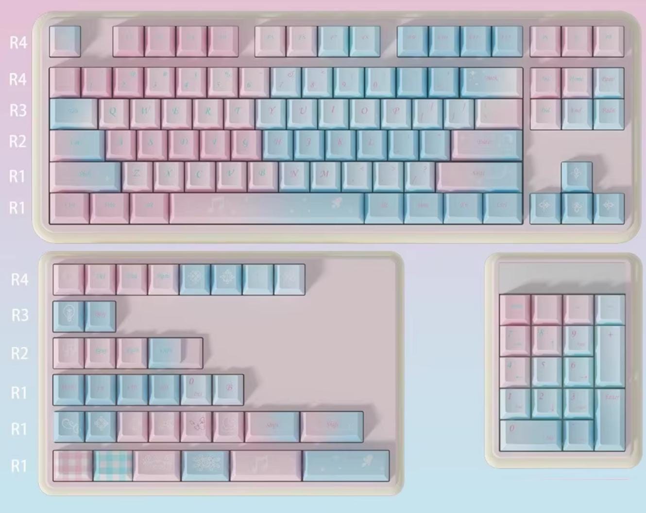 Cotton Candy Dream Theme Keycap Set