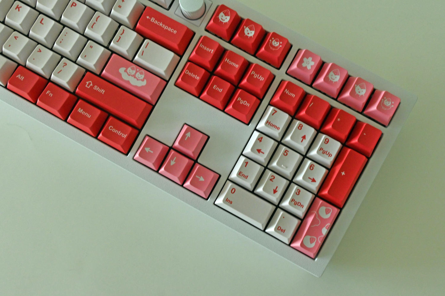 Cute Strawberry Red Bean Mochi Dessert Keycap Set