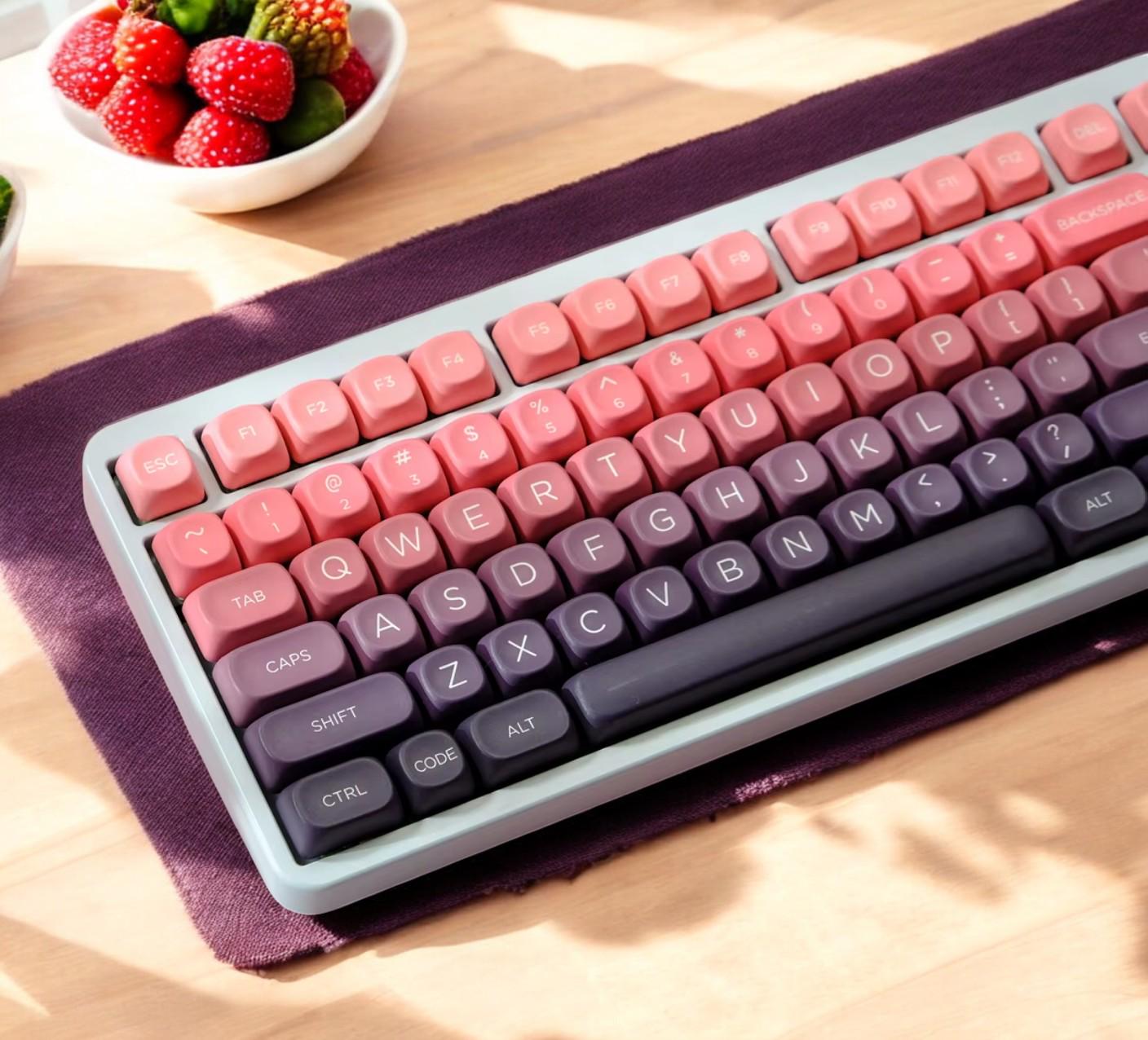 Red Purple Berry Mochi Dessert Keycap Set