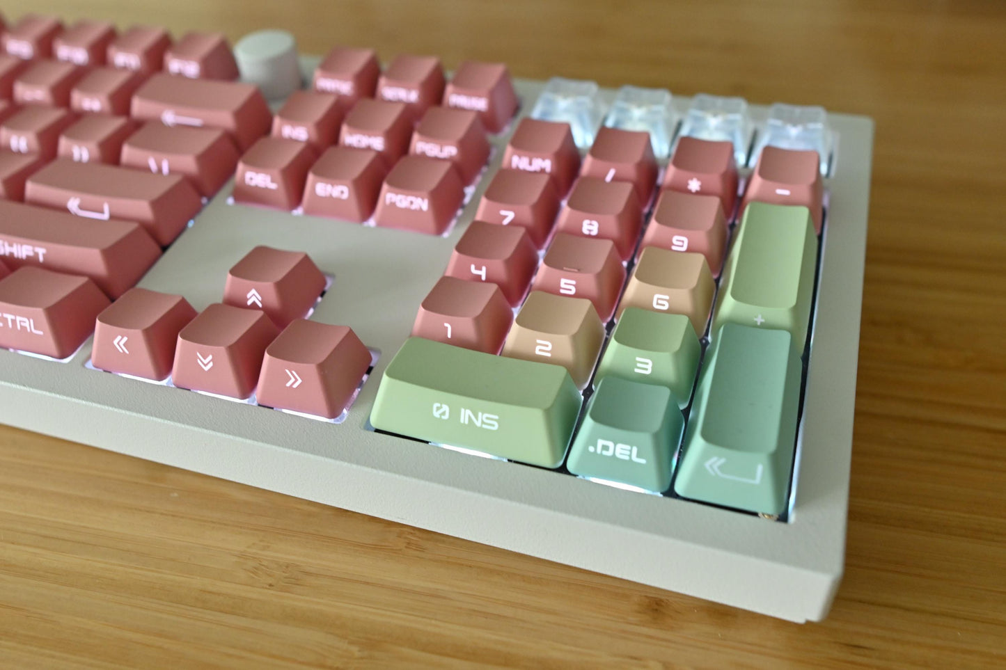Backlit Pastel Rainbow Gradient Side Print Keycap Set