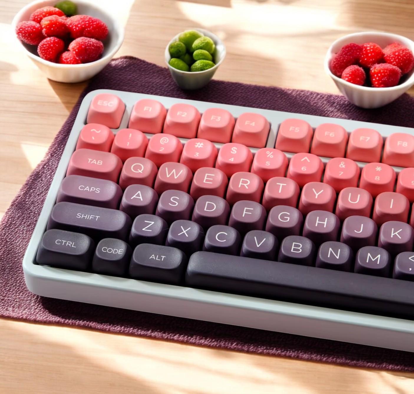 Red Purple Berry Mochi Dessert Keycap Set