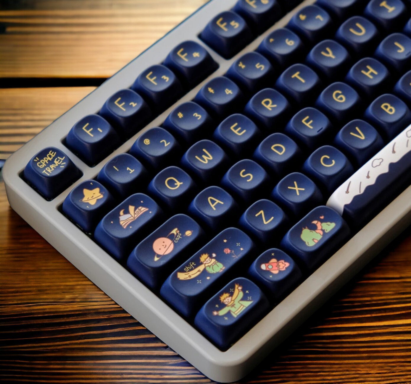 Dark Blue Cartoon Boy Galaxy Keycap