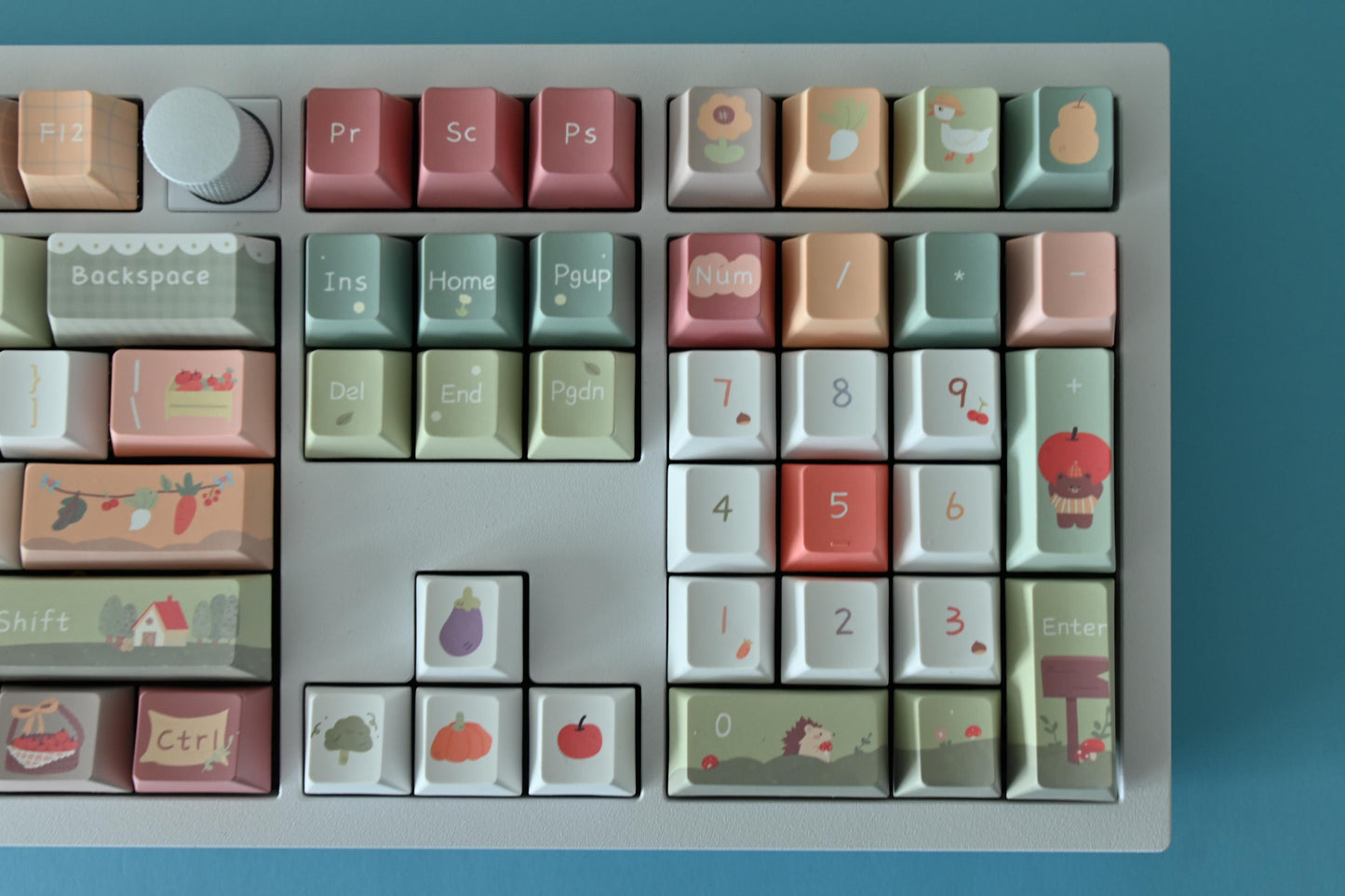 Cute Animal Farm Harvest Children Theme Keycap Set
